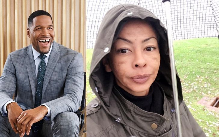 A collage of Wanda Hutchins and Michael Strahan.