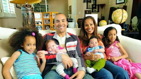Aviss and Coby Bell with their four kids. 