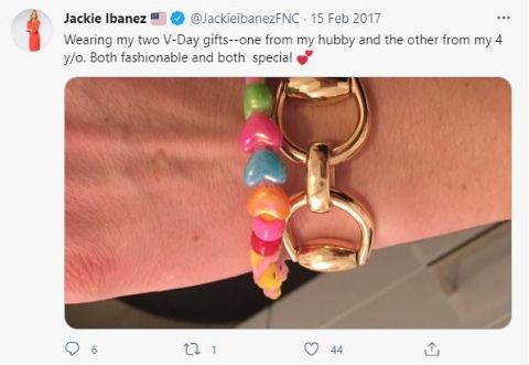 Jackie Ibanez' Twitter post. 